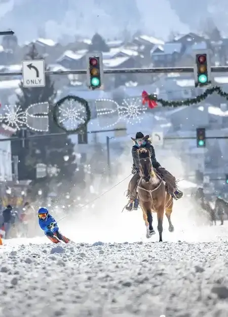 Horse and Rider in The Steamboat Springs Winter Festival